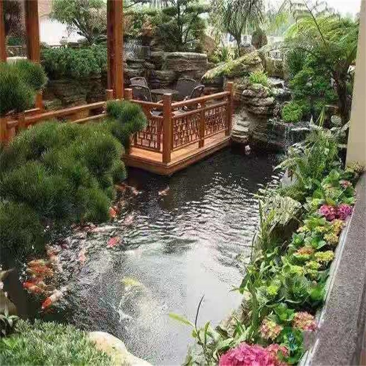 惠济别墅庭院景观设计鱼池